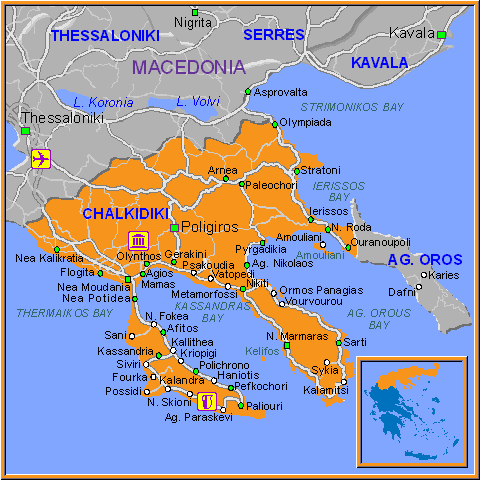 mapa grcke velika Kasandra | Globtour last mapa grcke velika